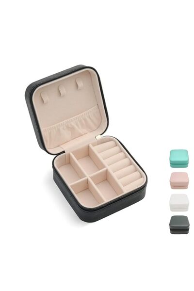 Generic حقيبة سفر صغيرة للمجوهرات من خزنة، منظم مجوهرات صغير للسفر، صندوق مجو...