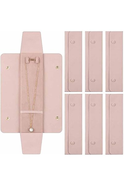 Generic حقيبة قلادة من تزوييق، منظم مجوهرات للسفر، هدية وصيفة العروس، صندوق ق...