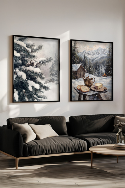 STARYUNA Картина з ефектом олійного фарбування, з вінтажним зимовим пейзажем,...