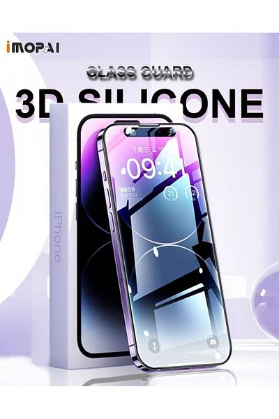 GENERAL iMOPAI 3D Silicone 9H Tempered Glass Screen Protector(guard) for iPhone 14 Pro / 14 Pro Max