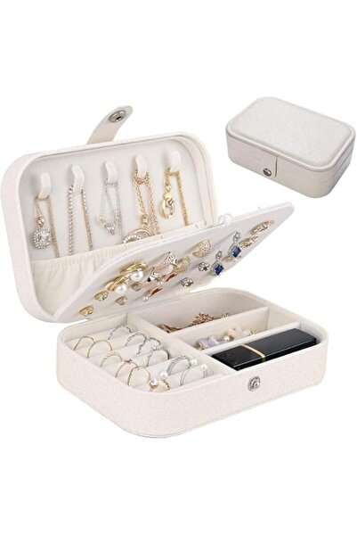 Generic صندوق مجوهرات للسفر من يو هوم، منظم مجوهرات صغير من الجلد الصناعي للن...