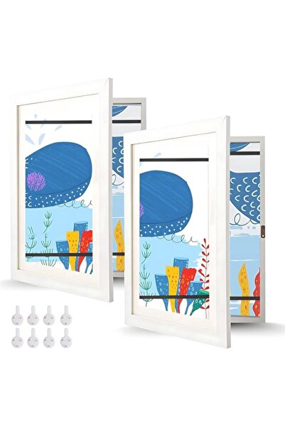 Generic إطار صور Azulmart، قطعتين، إطار صور A4 بفتحة أمامية، إطارات صور قابلة...