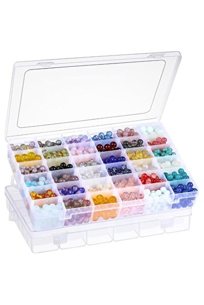 Generic Brand U-HOOME 36 Grids Plastic Organizer Box with Dividers, Clear Com...