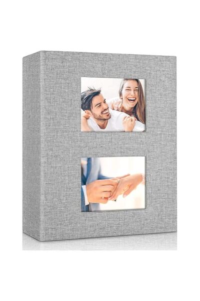 Generic ألبوم صور من الكتان من TNTAIAHL مقاس 6×4، ألبوم صور صغير يتسع لـ 200 ...