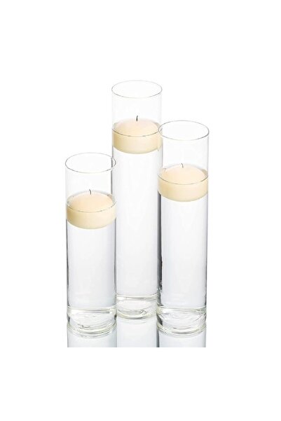 Generic مزهرية أسطوانية طويلة من الزجاج، كبيرة (ارتفاع 30 سم × عرض 5 سم)، متو...