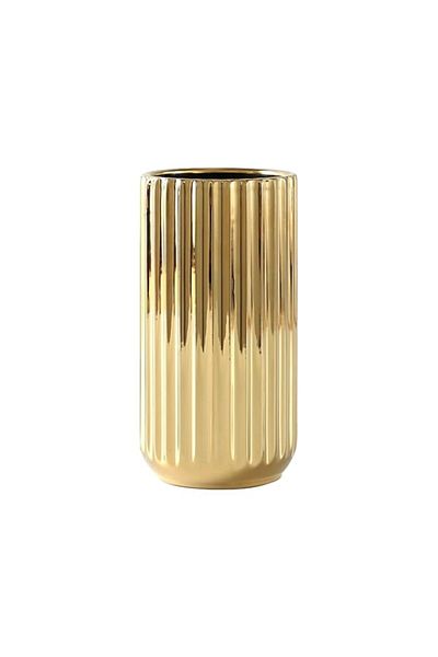 Generic Ceramic Flower Vase, Vecolla Gold Flower Pot Small Aesthetic Ceramic Vase Decor for Artificial Flow
