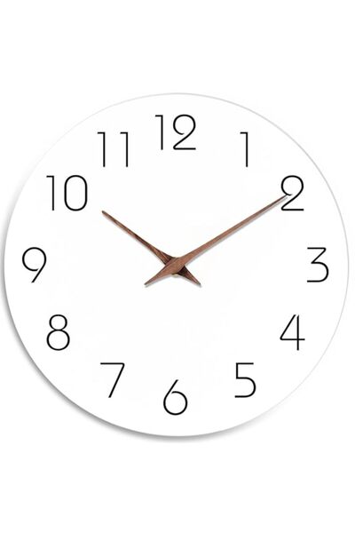 Generic ساعة حائط موسيوا ١٢ بوصة، صامتة، لا تصدر صوتًا، تعمل بالبطارية - خشبي...