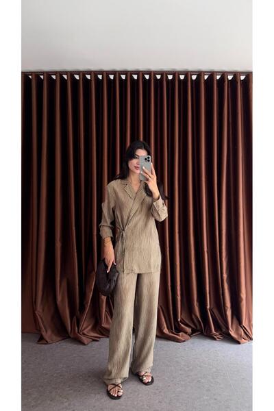 HAZELANNA مجموعة الكاكي المزخرفة