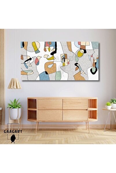 GAAGART Panoramik Kanvas Duvar Tablosu Renkli Modern Çizgiler