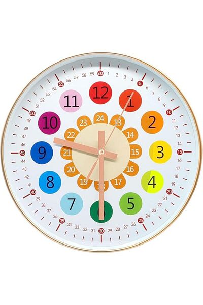 Generic Joyzzz Silent Wall Clock, Learning Clock for Kids, Telling Time Teaching Clock, Kids Room Wall Deco
