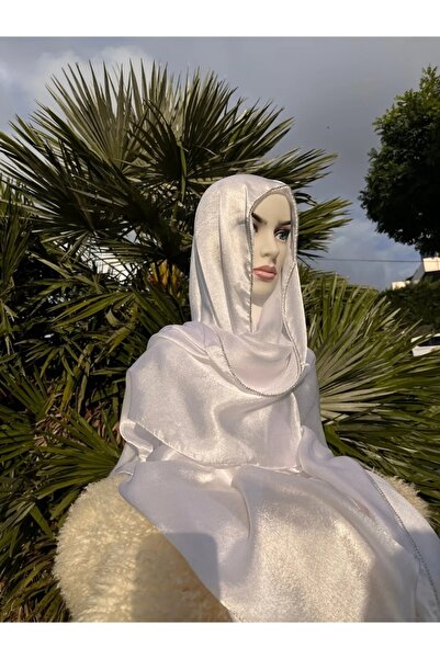 ALLURİNG Premium Shiny Stone Satin Janjan Hijab Evening Dress Shawl