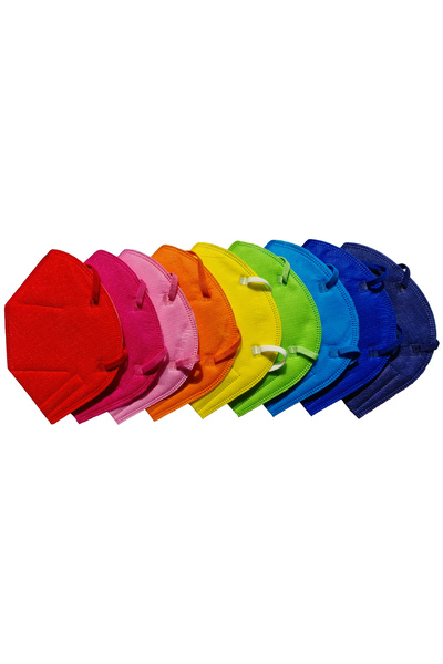 THK FFP2 Masks Black/Red/Yellow Set of 50, model AD-1001, 5 layers, individually wrapped