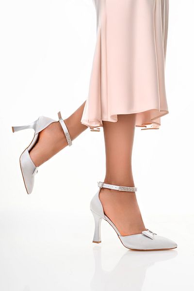 LARİNA SHOES Elegant Women's Evening Dress with Ankle Stones and Bow Detail Women's Shoes