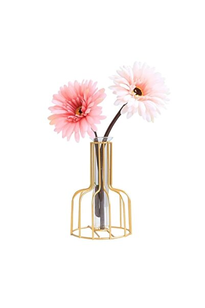 Generic محطة إكثار زجاجية من ELECDON بإطار معدني، مزهرية زهور ذهبية، مزهرية أ...