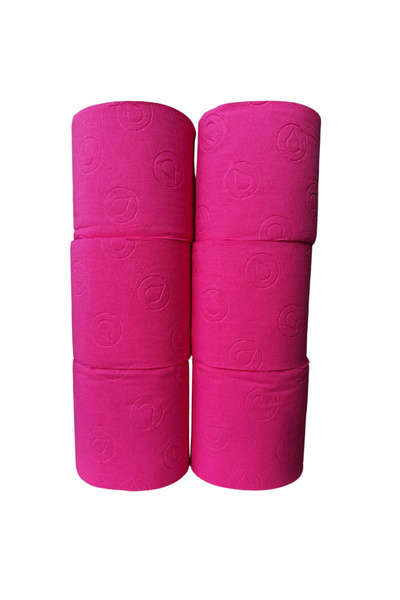 Renova Pink toilet paper, 3 ply, 6 rolls