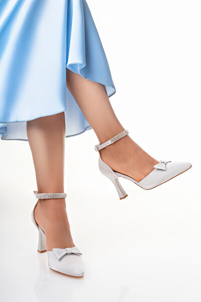 FİYANA SHOES Γυναικεία βραδινά παπούτσια με λεπτομέρεια από σατέν από πέτρα στον αστράγαλο