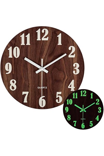 Generic ساعة حائط ديفسيدار، 12 بوصة، ساعات حائط سوداء مضيئة، تعمل بالبطارية و...