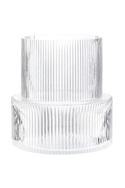 Generic Glass Vase, Ribbed Vase, Flower Vase, Fluted Glass Vase, Clear Vase, ...