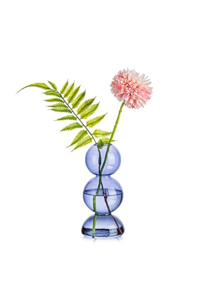 Generic مزهرية زجاجية من Glasseam، مزهريات زرقاء فاتحة لطيفة للزهور، مزهريات ...