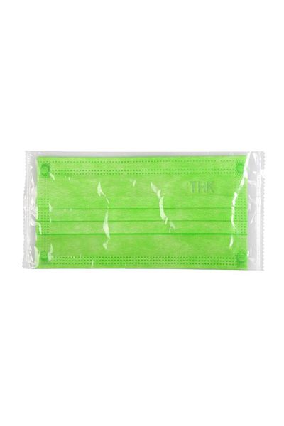 THK Set of 3 Medical face masks, THK, individually wrapped, 3 ply, 3 layers, green color