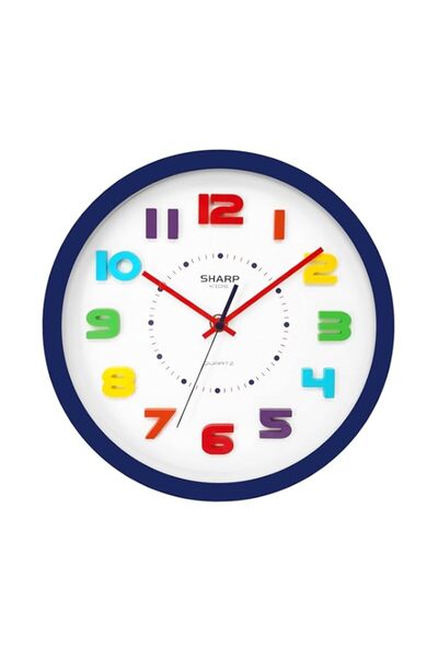 Generic ساعة حائط ملونة للأطفال من SHARP مقاس 10.6 بوصة، صامتة، لا تصدر صوت ت...