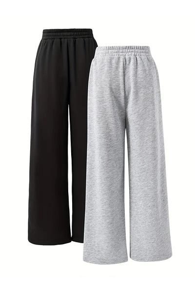 ELF MODA Two Pieces Black Gray Baggy Track Shorts-Asl