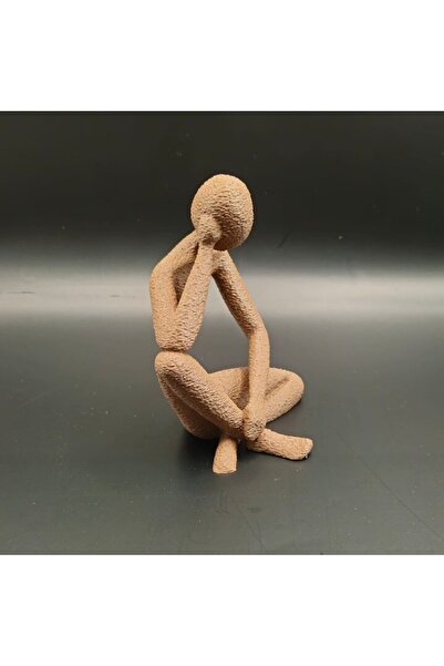 OEM Statueta Ganditorul, Maro, 10 cm x 7.5 cm x 12 cm