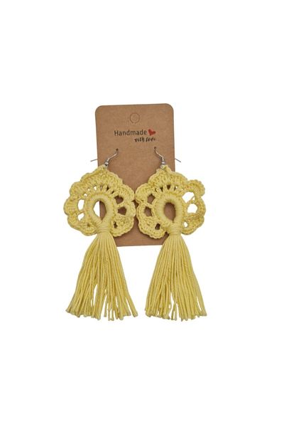 OEM Fringe Earrings, Yellow, 9.5 cm