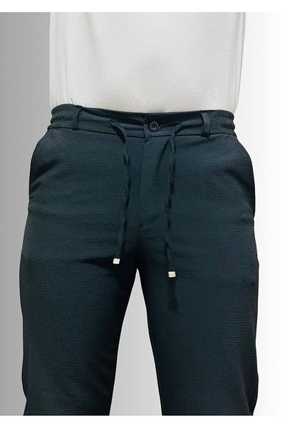 ManKlas Pantaloni Jagger pentru bărbați din țesătură Seersucker Pantaloni de sport de vară Jogger