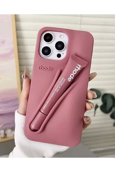 KILIF HOUSE iPhone 16 Pro Max Compatible Soft Trend Case with Lip Gloss Gift