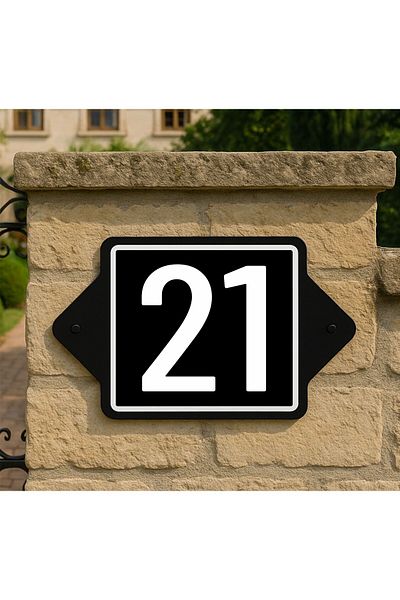zafrakreklam Wall - Door - Garden Number 23X15 cm 4 mm Outdoor - Number 21 No 21
