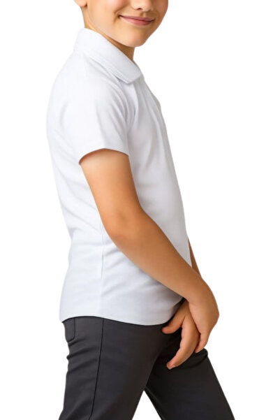 vory Kids Girls Boys Short Sleeve Polo Neck Lacoste Fabric School T-Shirt Vr.D.K180.Ok.Y01