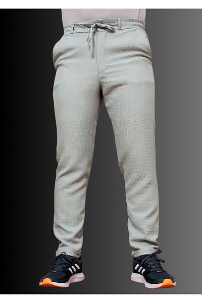ManKlas Pantaloni Jagger pentru bărbați din țesătură Seersucker Pantaloni de sport de vară Jogger