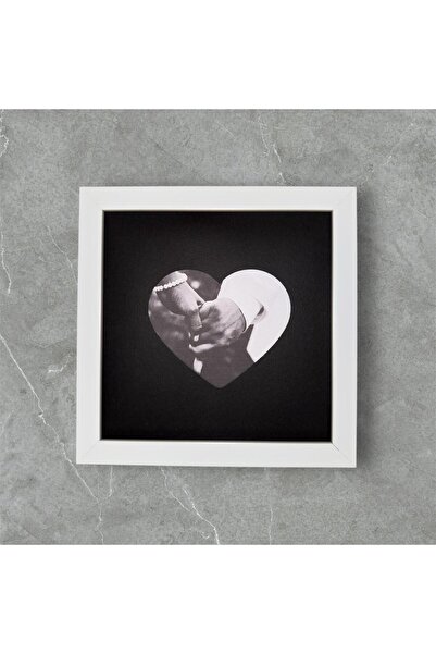 asel sanat 20X20 cm Square Photo Frame - Real Glass - Hearted Pastoral - Wire Foot Gift