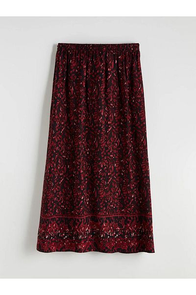 LC Waikiki Lcw Grace Red Elastic Waist Patterned A-Line Skirt
