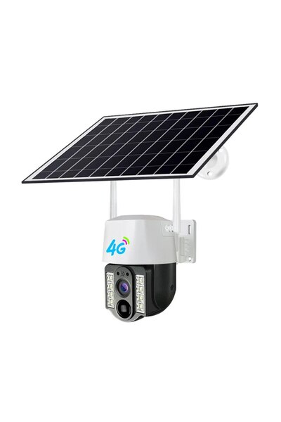 V380 Pro Camera de Supraveghere cu panou solar, Slot SIM, Conexiune 4G, Intelligent Tracking, PTZ, Micro SD,