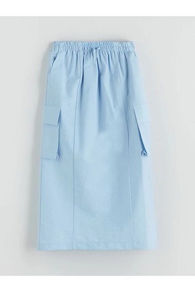 LC Waikiki Lcw kids blue elastic waist cargo skirt for girls