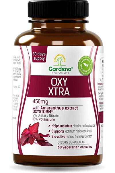 Gardeno Nurturing LIfe أوكسي إكسترا | دعم أكسيد النيتريك | مُعزز للقدرة على التحمل والأداء | سبانخ أحمر ٤٥٠ ملغ | ٦٠ كبسولة