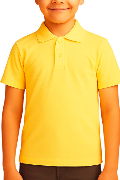 vory Kids Girls Boys Short Sleeve Polo Neck Lacoste Fabric School T-Shirt Vr.D.K180.Ok.Y01