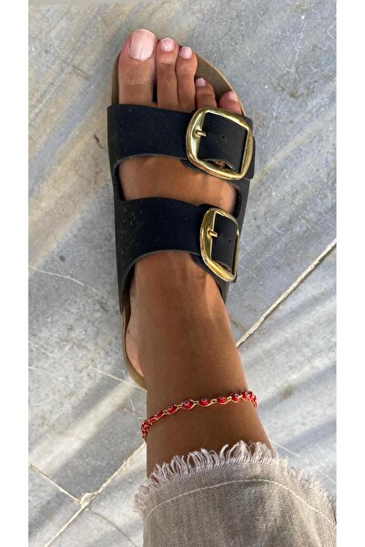 marsel aksesuar Rose Colored Xuping Anklet with Red Evil Eye