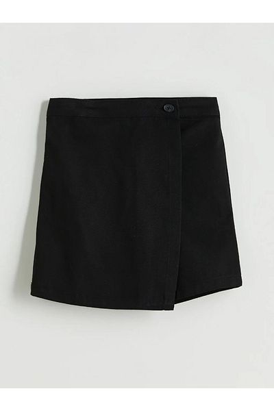 LC Waikiki LCW Kids Black Basic Gabardine Κοριτσίστικη Σορτς Φούστα