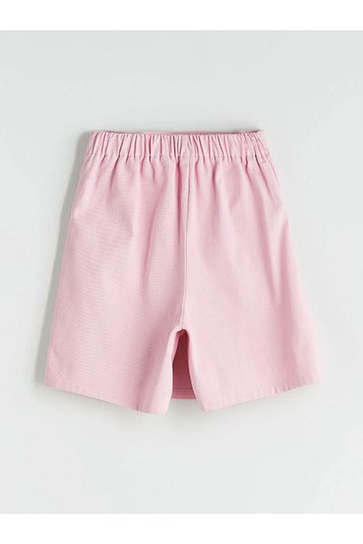 LC Waikiki Lcw Comfort Pink Women's Jean Shorts Skirt with Elastic Waist