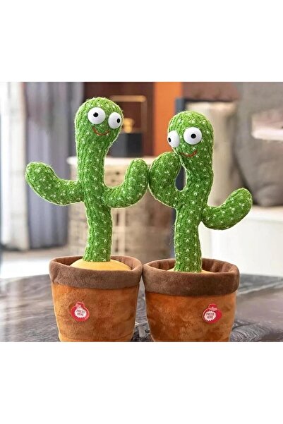 Narli Dans Eden Konuşan Kaktüs Saksı Müzikli Pilli Işıklı Peluş Kaktüs