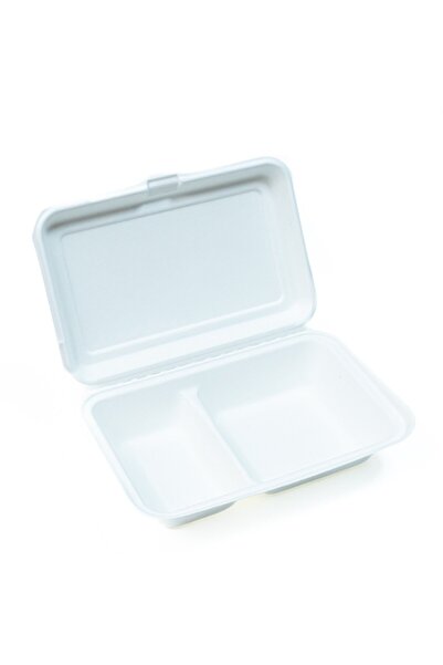 Horeca Ro Caserolă din trestie de zahăr MB2 BIO, 2 compartimente, set 50 buc.