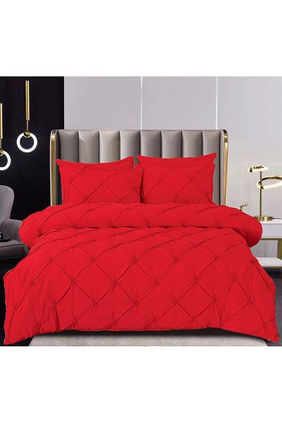 FIONNA.RO Pleated Bed Linen - Red