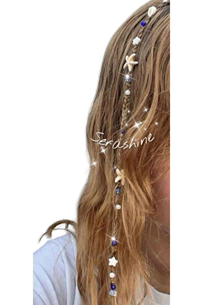 Serashine Deniz yıldızı tinsel saç aksesuarı boncuklu saç ipi