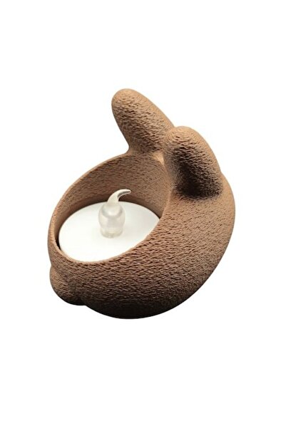 OEM Suport lumanare LED iepure, Maro