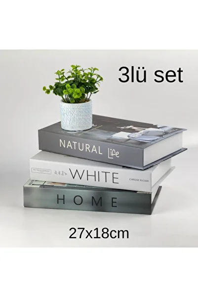 devideko Set of 3 Book-Looking Decorative Storage Boxes, Nordic Style Home Decoration Set 4
