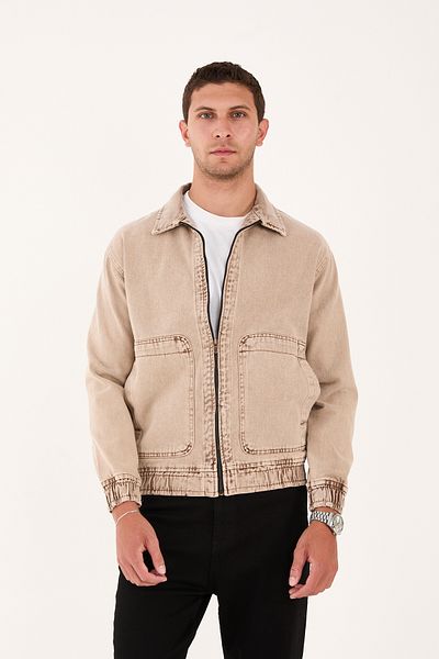 STOCX Men's Rubber Waisted Casual Jean Jacket