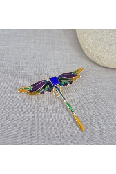 PİNA HEDİYELİK AKSESUAR Taşlı Yusufçuk Broş Yaka İğnesi Sevgililer Günü Hediy...